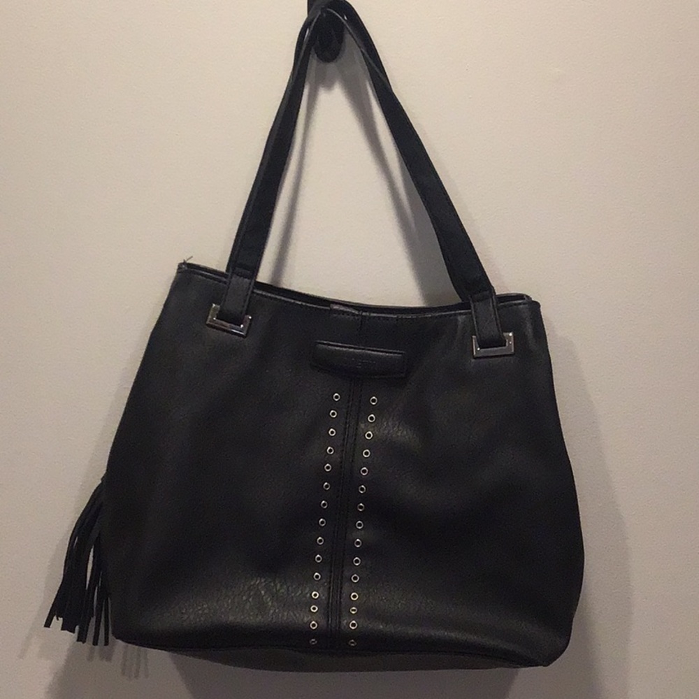 Rosetti black grommet shoulder bag